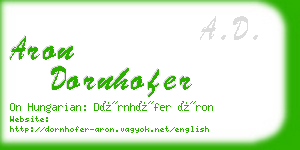aron dornhofer business card